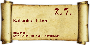 Katonka Tibor névjegykártya